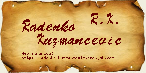 Radenko Kuzmančević vizit kartica